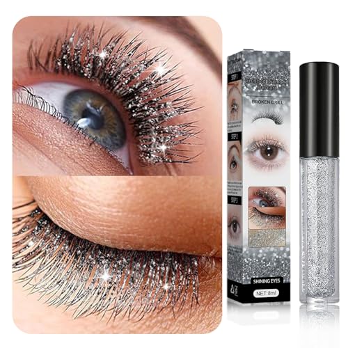 Leogony 2pcs Curling Smudge Proof Mascara, Diamond Glitter Mascara, Waterproof Long Lasting Sparkling Lash - Image 4
