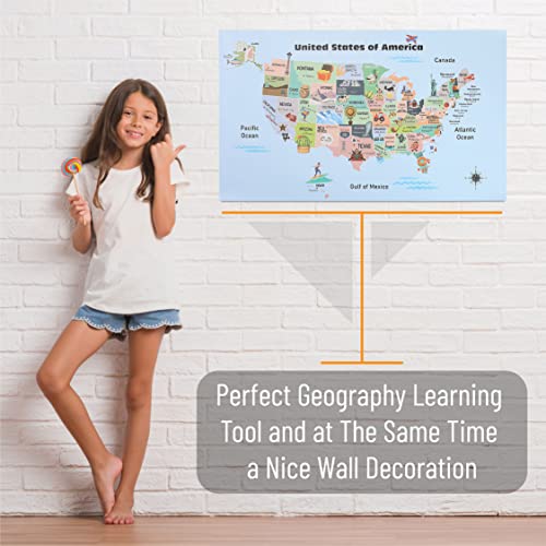 Mr. Pen USMP01M137 United States Map For Kids, 14.5"X 24.6", Us Map For Kids Learning, Map Of Usa, Wall Maps thumb #6