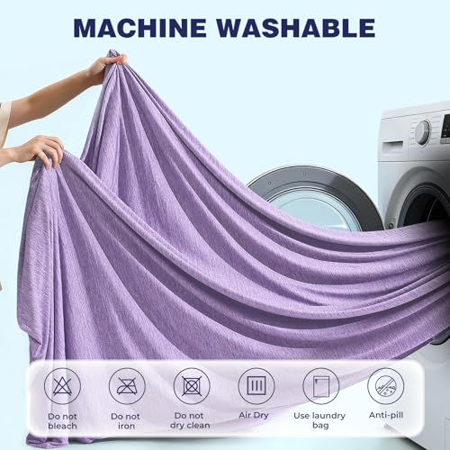 Image of Luxear Cooling Blanket for Summer Throw Arc-Chill 3.0, 200x220cm,Purple | Keep Cool For Sofa Bed, Comfort Soft Lightweight Nap Fabric Breathable Adult Baby Children Pet Dog King Size