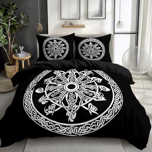 Duvet Cover Twin Size Golden Tree of Life Wolf Guitar Bedding Duvet Cover Set Room Decor Bedspread Cover Comforter Cover for Kids Teens, Quilt Cover 3D Bedding Set