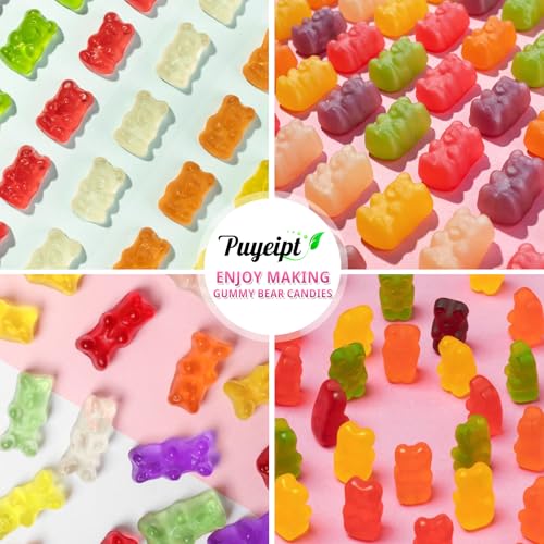 image for Puyeipt 4 PCS Gummy Bear Silicone Molds, 200 Cavity Non-stick Mini Siz