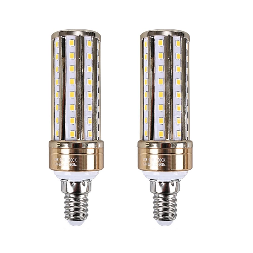 IOEDHW 2/10 Pack 18W LED Corn Bulb, E14/E27 Base, 1800Lumen, 3000K Warm White, Replacement 150W, LED Energy Saving Corn Bulb ​for Indoor Outdoor Garage Factory Warehouse Backyard Garden, Not Dimmable