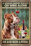 ACDOET Pitbull-Metall-Blechschild, She Also Needs A 