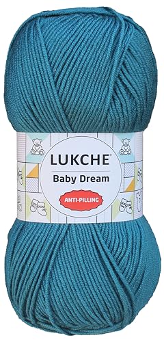 Image of Baby Dream Soft Yarn - 100% Acrylic, Premium Anti-Pilling, 3.5 oz (100g), 273 yds - Soft Yarn for Crochet and Knitting Projects (Peacock)