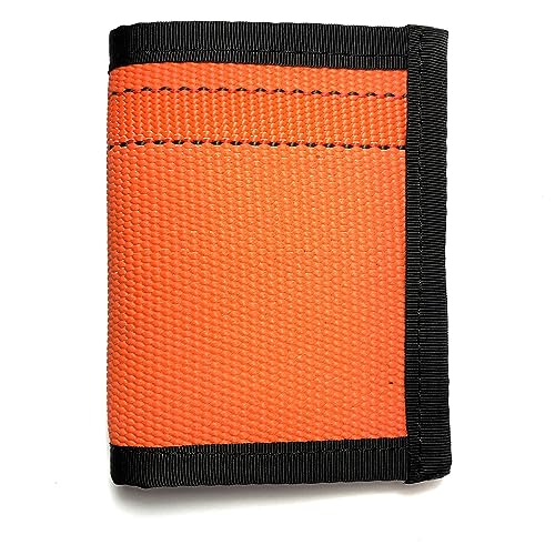 Captain Wallet –Orange Recycled Wallet for Man and Woman - Durable Bifold Wallet & Fire Hose Wallet - Card Holder Wallet (15 Cards) – Thin & Minimalist Wallet - Travel Essentials