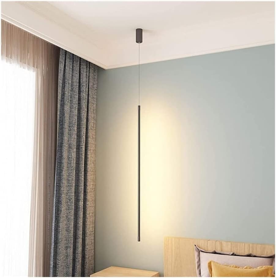 Lustre LED linéaire noir en aluminium pour éclairage design de chevet