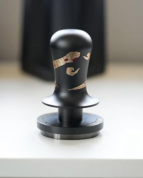 MHW-3BOMBER 58.35mm Espresso Tamper Snake Pattern Edition - 3 Spring Loaded Coffee Tamper with Sound Feedback - Barista Tamper Tool - Ergonomic Handle Ripple Base T6079TS-OS