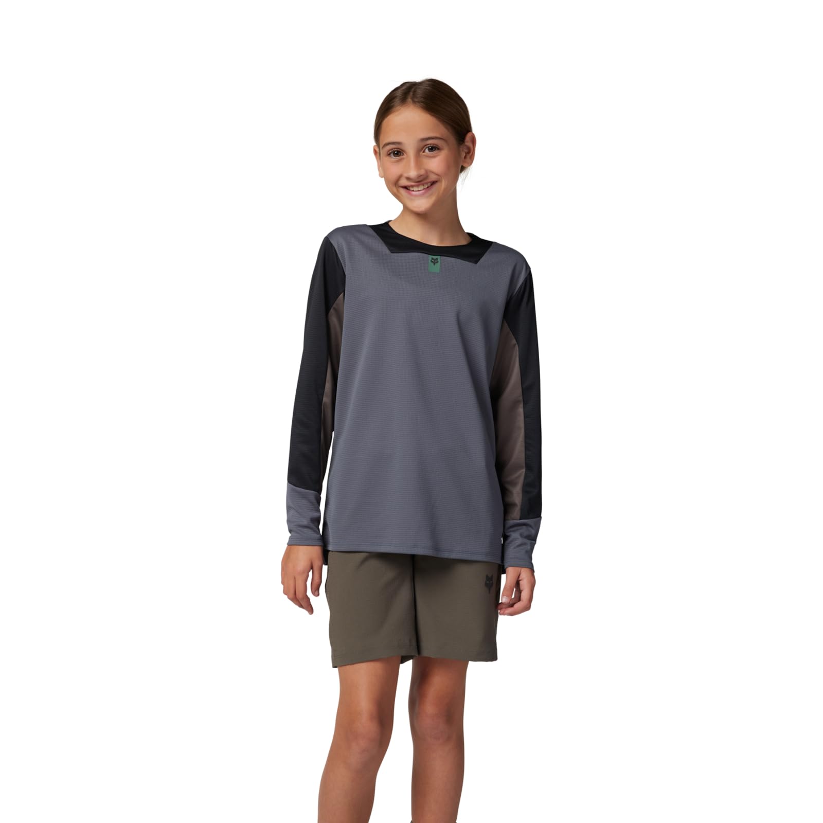 LONG SLEEVE BICYCLE JERSEY FOX JUNIOR DEFEND GRAPHITE YS