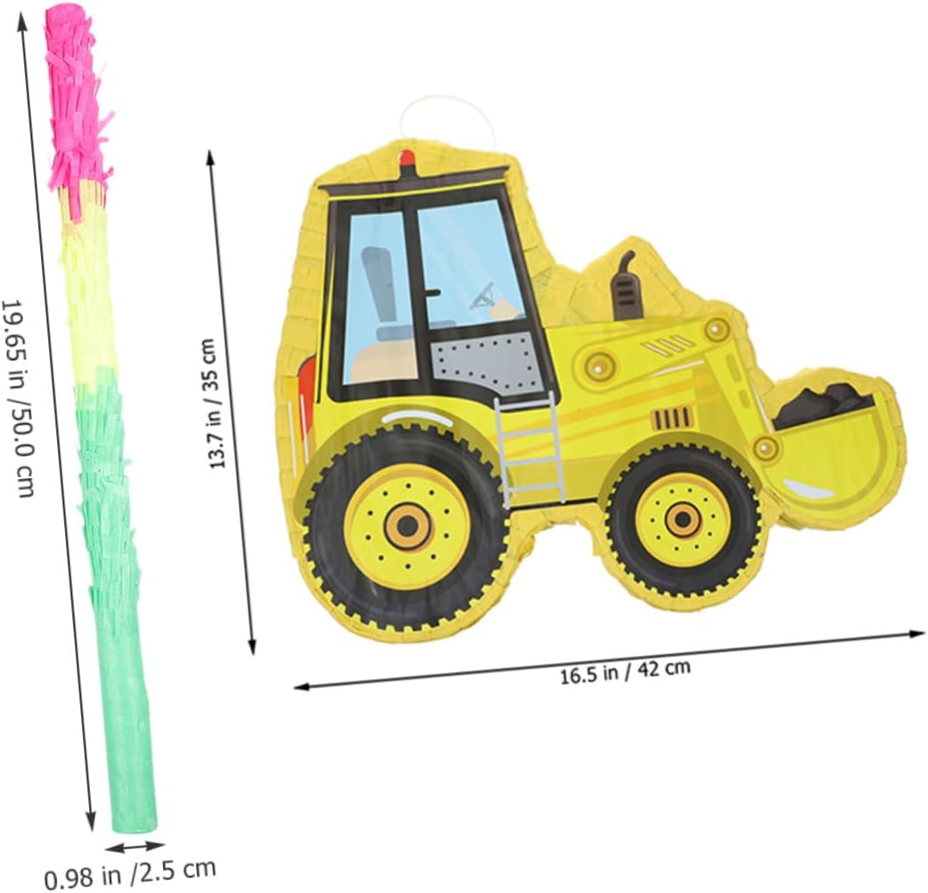 Excavator Truck Pinata with Bat for Birthday Party Construction Vehicle Party and Decor for Celebrations and Holiday Enjoyment