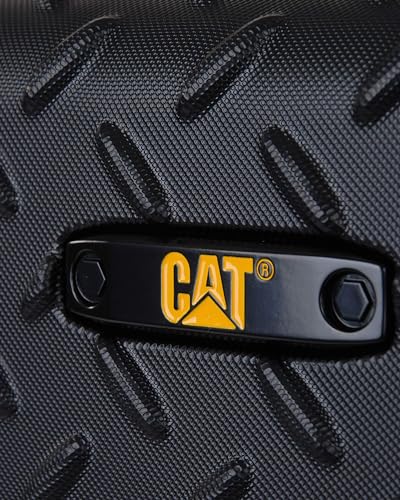 Image of Caterpillar Industrial Plate 55 CM Small Hardside ABS Cabin Suitcase Trolley Bag Cabin Bags for Travel in Flight 7kg with 8 Spinner Wheels TSA Lock with TSA Lock for Men & Women - Black