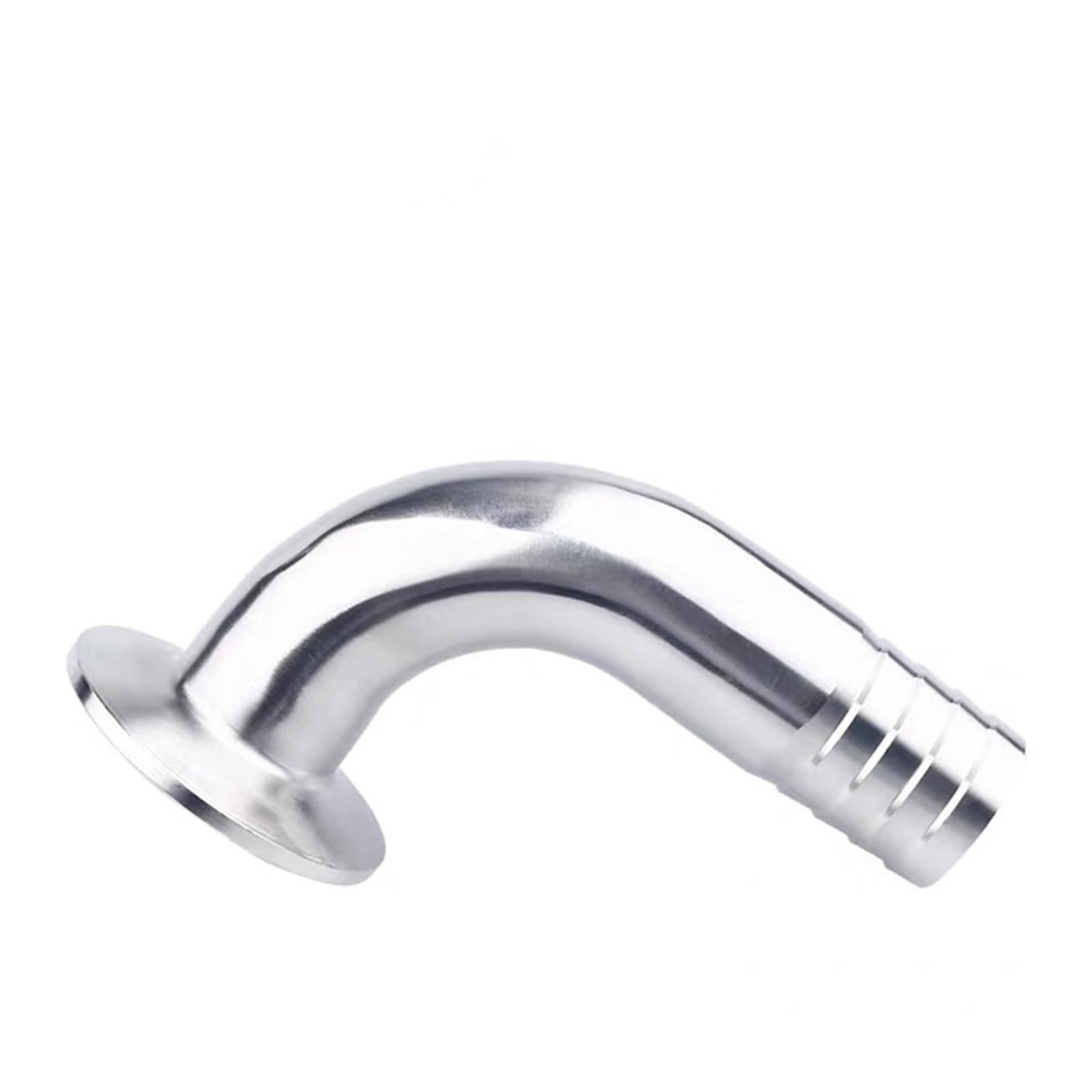 12.7/25/32/38/51/63/76/108mm OD SS304 Sanitary Hose Barb Pipe Fitting 1.5/2/3/4" Tri Clamp 50.5-119mm Ferrule 90 Degree Elbow(108mm x Ferrule 119)