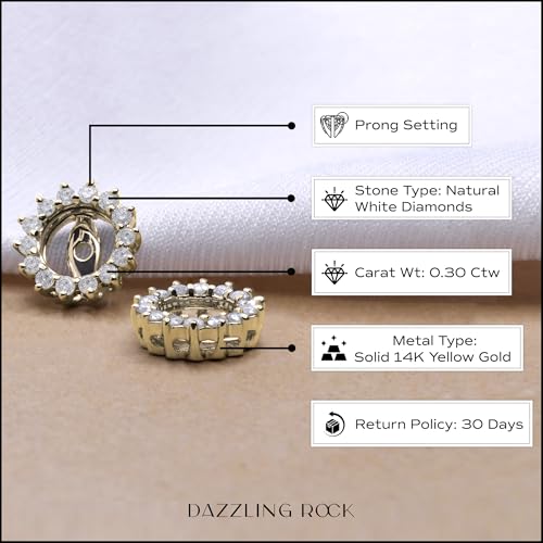 Dazzlingrock Collection 0.30 ctw Round White Diamond Circular Shaped Removable Earring Jackets for Women in Solid Gold4