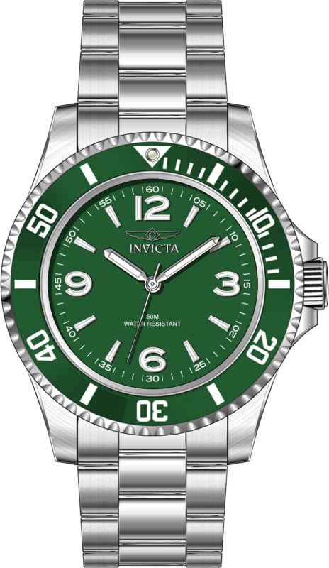 Invicta Specialty Men 40mm Steel Steel Green dial PC21S Quartz