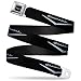 Buckle-Down Seatbelt Belt - 1955-57 CHEVROLET V Emblem Black/Silver - 1.5" Wide - 24-38 Inches in Length