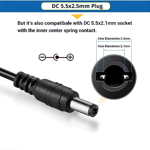 Image of Facmogu 48V 2A Power Supply Adapter, AC 100-240V to DC 48V 2A Transformer Interface 5.5x2.5mm & 5.5x2.1mm Plug, 96W Adapter US Plug for Stereo Receiver Hi-Fi Home Audio Class D Integrated Amp