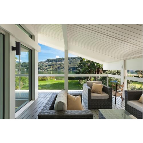 Image of Cylinder Collection 5 inch Modern Outdoor Up /Down Wall Lantern Light Black