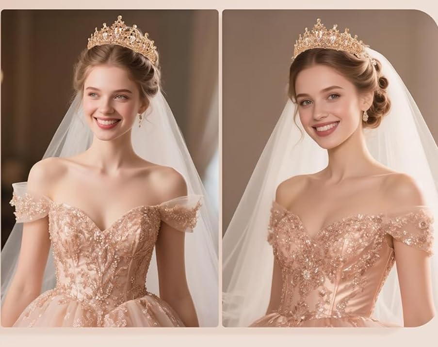 Kamirola - Queen Crown and Tiaras Princess Crown for Women Crystal Headbands for Bridal, Princess for Wedding and Party - Image 4