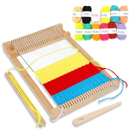 GZYYANG Métier à tisser en bois - Kit de tissage de qualité supérieure - Cadre à tisser scolaire - Fabriqué à la main - Pour débutants, professionnels,...