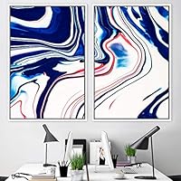 2 Piece Framed Canvas Wall Art Surface Fluids Canvas Prints Home Artwork Decoration for Living Room,Bedroom - 16