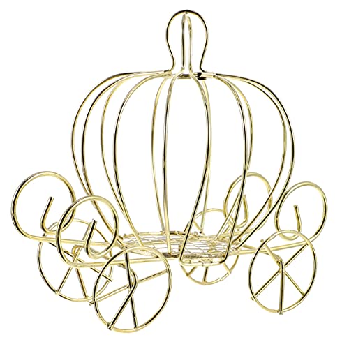 BESPORTBLE Pumpkin Carriage Centerpiece Metal Wire White Princess Cinderella Figurine Candy Box for Wedding Party Decorations