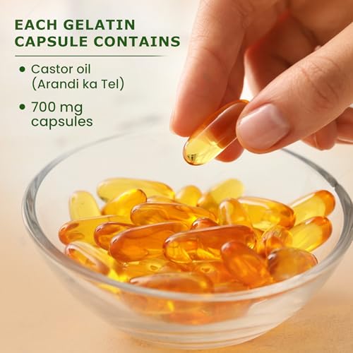 Image of Castrolax Castor Oil Capsules for Constipation Relief - 60 Soft-Gel Capsules, 700mg Per Capsule