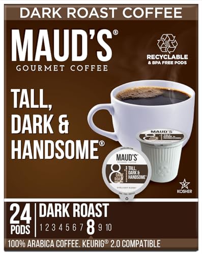 Image of Maud's Dark Roast Coffee Pods, 24ct, Recyclable Single Serve Pods - 100% Arabica Coffee, Compatible with Keurig K Cups Maker