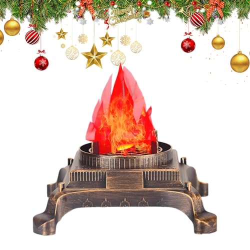 Llama artificial eléctrica – Luz LED parpadeante, efecto fuego realista, lámpara decorativa segura | Centro de mesa de fiesta de camping al aire libre, mesa de Navidad de Halloween, césped para niños