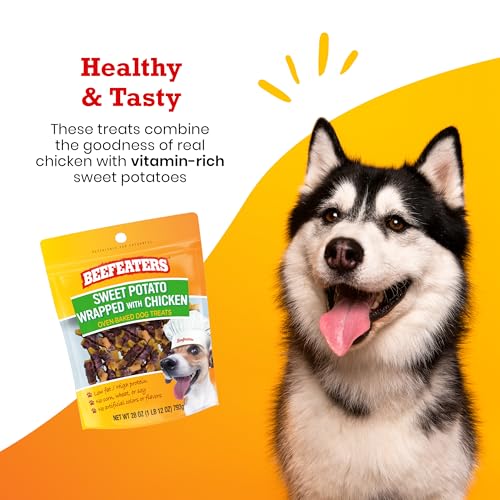 Beefeaters Canine Treats – Candy Potato Wrapped with Hen 28oz | Canine Meals No Corn/Wheat/Soy/Gluten | Low Fats, Grain-Free, Good for Coaching & Rewards | Canine Coaching Treats for All Canine Sizes Beefeaters Canine Treats – Candy Potato Wrapped with Hen 28oz | Canine Meals No Corn/Wheat/Soy/Gluten | Low Fats, Grain-Free, Good for Coaching & Rewards | Canine Coaching Treats for All Canine Sizes