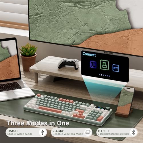 RK ROYAL KLUDGE S98 Wireless Mechanical Keyboard w/Smart Display & Knob