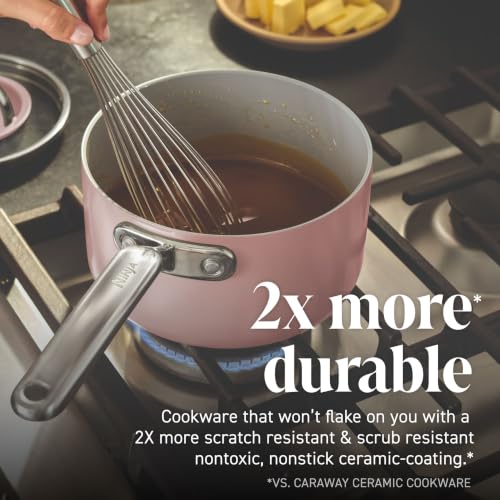 Ninja NeverQuit™ 6-Piece Ceramic Cookware Set, Bone & Silver, CQ19006IV2 | Nontoxic¹, nonstick ceramic-coated cookware set; 1.5qt & 2.5qt saucepan, 6qt stock pot, glass LayFlat™ lids, 3-year guarantee - image 3