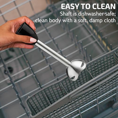 Ovente HS560B Electric Immersion Hand Blender 300 Watt 2 Mixing Speed With Stainless Steel Blades, Powerful Portable Easy Control Grip Stick Mixer Perfect For Smoothies, Puree Baby Food & Soup thumb #3