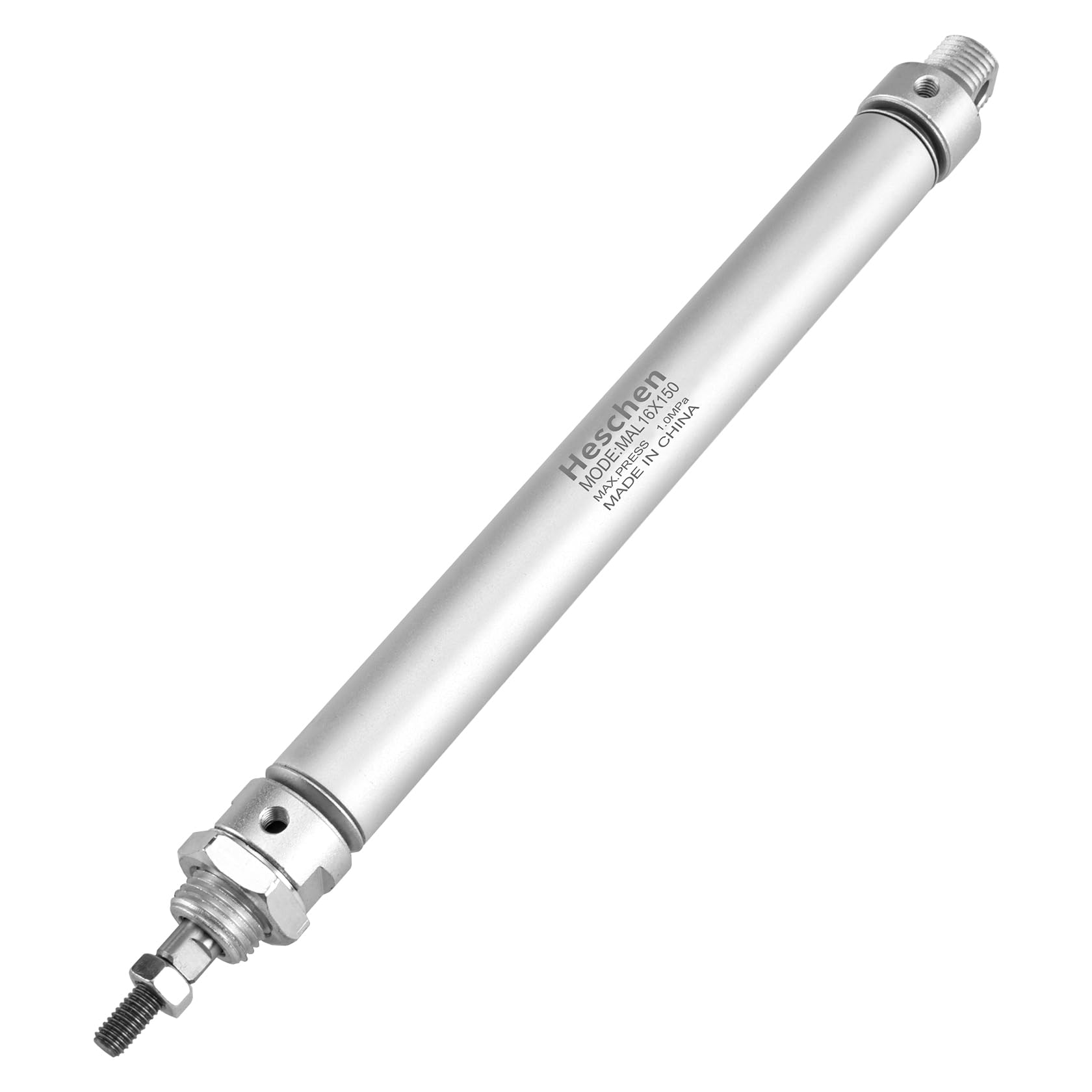 Cylindre Pneumatique Double Effet Heschen TN16-150 - Alésage 16 Mm, Course 150 Mm, Double Tige Avec Aimant