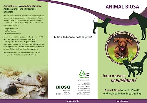 Animal Biosa Bio Ergänzungsfuttermittel für Tiere mit fermentierten Kräutern, pflegt Verdauungstrakt, Nahrungsergänzungsmittel zuckerfrei (500 ml)