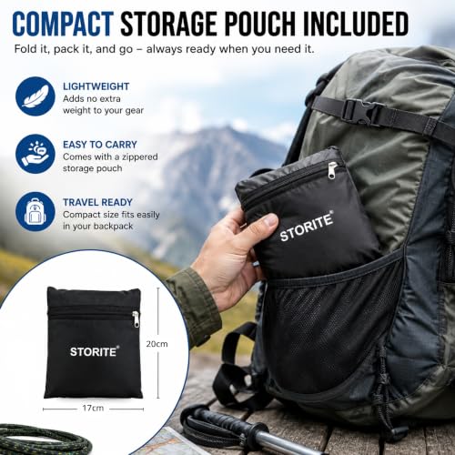 Image of Storite Big Size Rain Cover for 55L to 75L Rucksack Backpack, Black