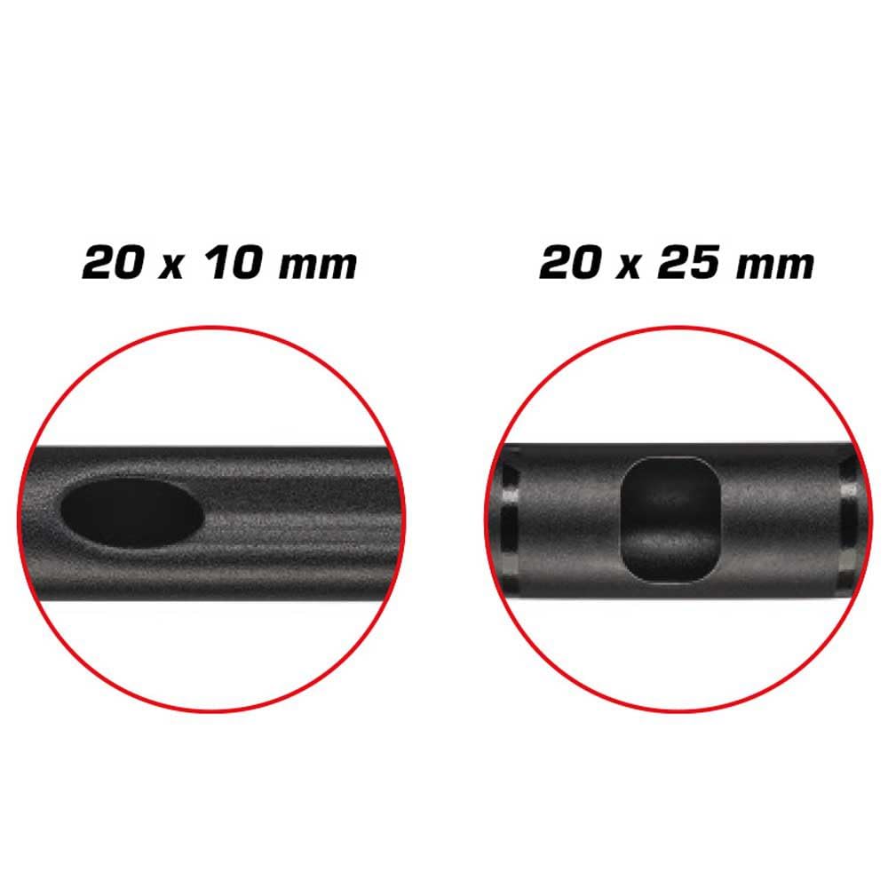 ERGOTEC handlebar Trekking i 31.8, GW620, GL180, GH35, 47° AL2014 T6, DB:1.7-2.4-1.7 black sand.