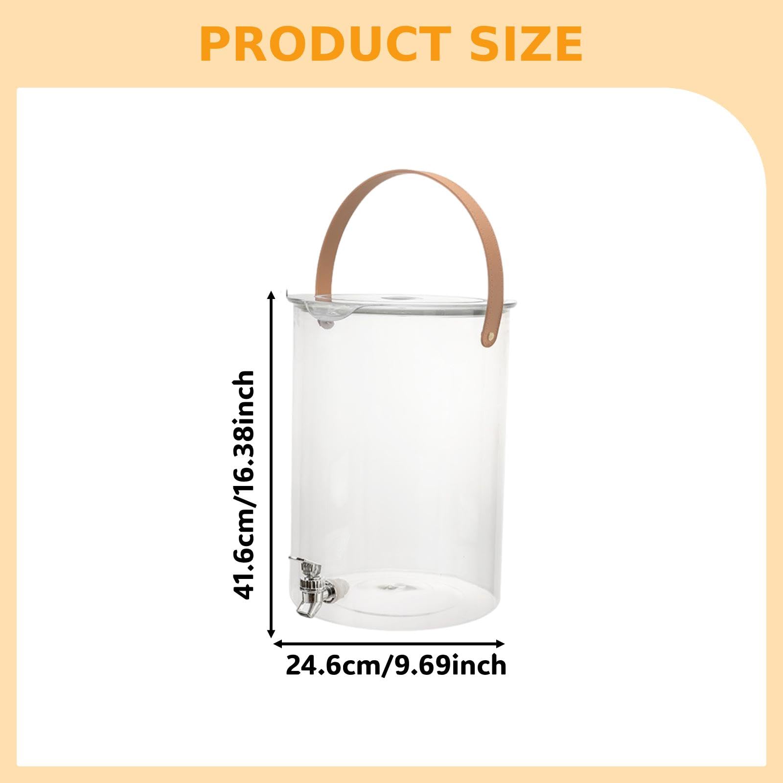Dispensador de Bebidas, Jarra de Bebidas de Gran Capacidad, Hervidor de Agua Fría, Grifo con Filtro, Asa, Apto para, 15.8 litros