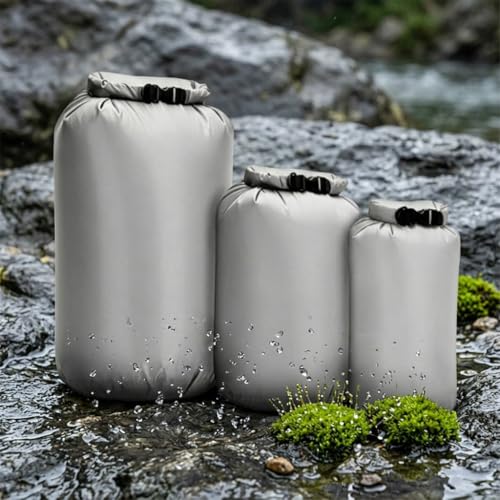 Wild Scape Waterproof Dry Bag 3 Pack, Lightweight Portable Dry Bags, 5L & 10L & 20L Durable Roll Top Sack Set Keep Gear Dry for Kayaking, Hiking, Camping, Boating, Backpacking (3 Pack - Grey) miniatura 3