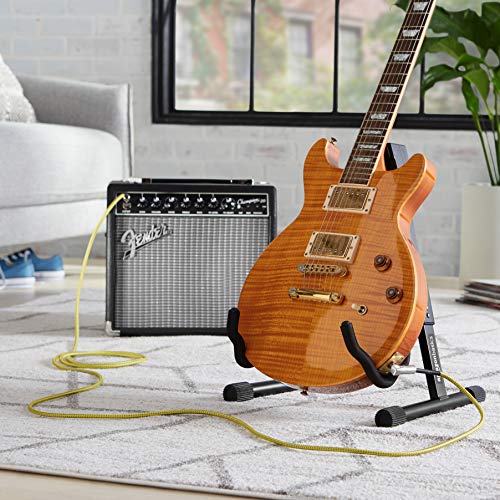 Cable de guitarra eléctrica Amazon Basics de 10 pies, tweed amarillo y marrón