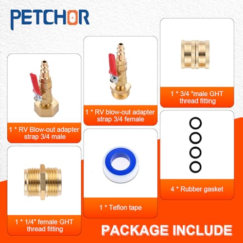 Image of 2PCS Winterize Quick Adapter with Ball Valve, RV Winterizing Kit for Trailer, Boat, Camper, Air Compressor