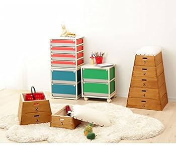 跳び箱 4段 カラー 椅子 収納 インテリア 子供用 保育 玩具 Amazon.co.jp: 家具の里 おもちゃ箱 トビコバコ (TOBIcoBACO) 5