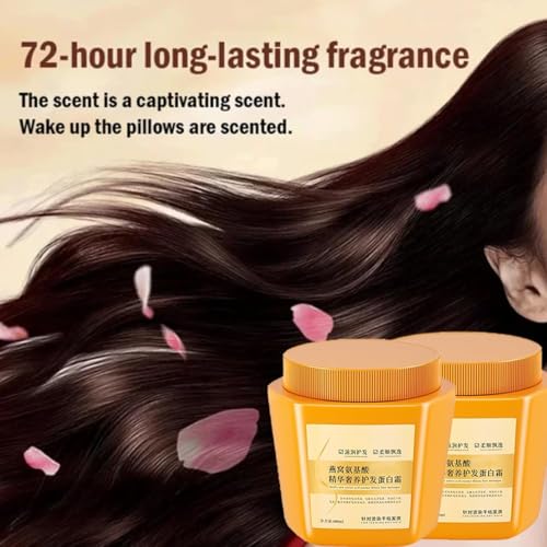 Amino Acid Essence Luxury Nourishing Hair Protein Cream, Moisturizing Repair Hair Care Conditioner, 500ml Repairing Essence Hair Mask, Deep Conditioner for Dry, Frizzy & Damaged Hair - Image 3