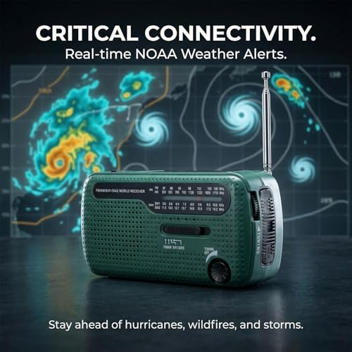Radio portátil solar Zopsc con manivela y antena retráctil miniatura 2