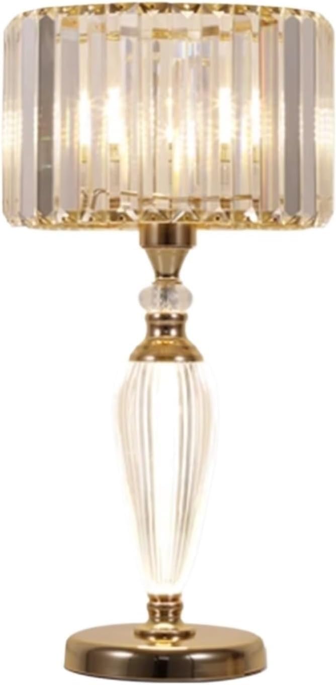 Lampada da scrivania moderna e minimalista, in cristallo, per camera da letto, soggiorno, casa, ufficio, luminosità regolabile, design elegante, perfetta per studi e spazi di lavoro