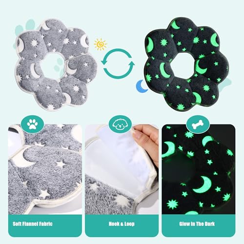 Image of HOMBYS Luminous Soft Dog Cone Collar Adjustable After Surgery for Dogs & Cats, Glow in The Dark Design for Claming Dog, Comfy Pet Recovery Cone, Elizabethan Collar for Stop Licking