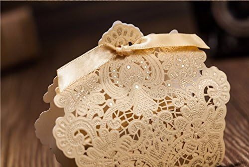 Miniatura 5 de 25pcs decoraciones de boda Champagne Color encaje hueco caja de caramelo caja de regalo para recuerdos de boda SIT002C