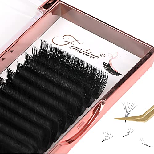 Fenshine Volume Lashes Extensions, 0.07 D Curl 16-23mm Soft Easy Fan Volume Lashes Self Fanning Lashes, 0.05/0.07 C/D Single 8-20mm Mix 8-15 16-23 Automatic Blooming Lashes (16-23mm, 0.07 D Curl)