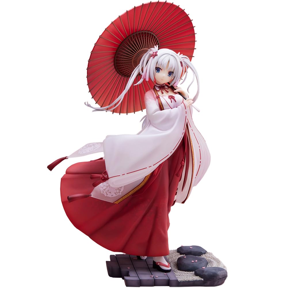 Zhongkaihua Anime Illustration Tomotake Yoshino Figure 27cm Umbrella Kimono Girl Action Figurine Anime Periphery Pvc Statue Home Desk Ornament Decoration Gift for Fan
