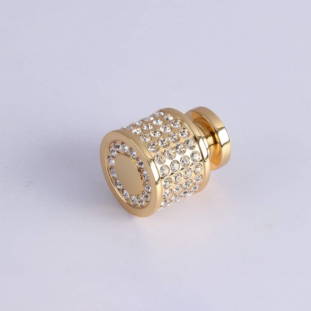 LANC Copper Cabinet Knobs and Pulls Drawer/Furniture Handles Included Screws All Metal Stylish Shiny Kitchen Hardware 2 Pack, Gold, B1003G-P2