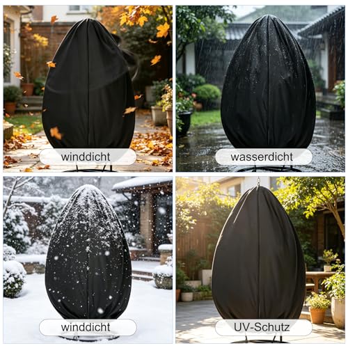 Funda protectora para silla colgante impermeable con cordón ajustable y cremallera Oxford 7
