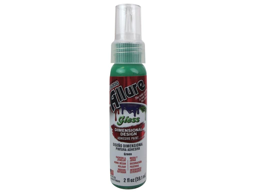 E6000 Eclectic Allure Gloss Green Dimensional Adhesive, 3D Coloured Glue for Fabric, Wood, Glass and Crafts, Multi-Surface Permanent Bond Paint, 59ml